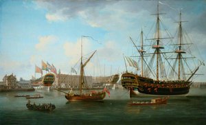 Deptford Dockyard 'les Trois Amis' — John Cleveley The Elder