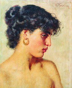 Portrait Of Dark-haired Beauty — Konstantin Yegorovich Makovsky