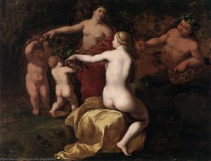 Bacchus And Nymphs In Landscape (detail) — Abraham Van Cuylenborch