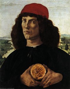Ritratto Di Un Uomo Con Una Medaglia Di Cosimo Il Vecchio — Sandro Botticelli