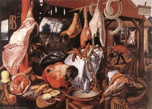 Butcher's Stall With The Flight Into Egypt, Oi — Pieter Aertsen