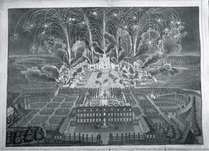 Firework Display On The River Elbe Behind The Holländisches Palais On 10 September 1719 — Johann August Corvinus Nach Carl Heinrich Jacob Fehling