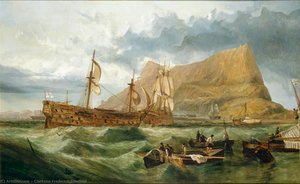 'victory' Towed Into Gibraltar After Trafalgar — Clarkson Frederick Stanfield
