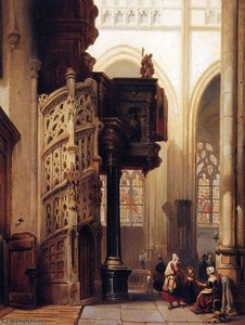 St. Maclou In Rouen Sun — Johannes Bosboom