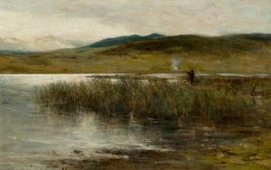 Loch Spynie With A Figure Wildfowling — George Reid