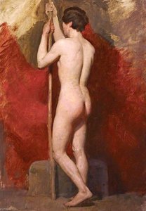 Life Study Of A Standing Nude Male Model — William Mctaggart