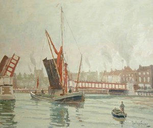 Sailing Barge Passing Through Haven Bridge — Rowland Fisher
