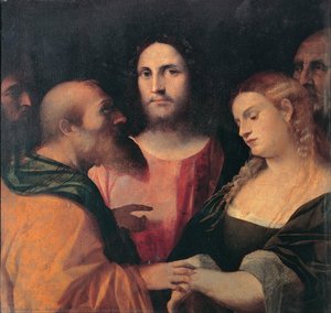 Christ And The Adulteress — Palma Vecchio