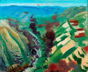 Study For 'the Destruction Of The Turkish Transport In The Gorge Of The Wadi Fara, Palestine' — Sydney William Carline