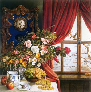 Vase With Flowers And Fruits — Sever Frențiu