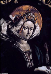 St Catherine (detail) — Peter Hemmel Von Andlau