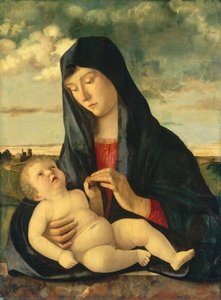 Madonna And Child In A Landscape — Giovanni Bellini