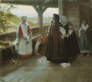 Spat On The Terrace — Klavdi Vasilievich Lebedev