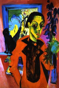 Self Portrait With Cat — Ernst Ludwig Kirchner