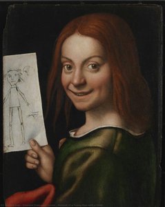 Portrait Of A Young Man With A Child — Giovanni Francesco Caroto