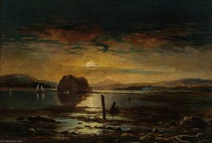 Dumbarton Rock From Above Port Glasgow Looking North — Samuel Bough