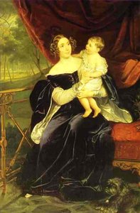 Portrait Of Countess O.i.orlova-davydova And Her Daughter — Karl Pavlovich Brulloff
