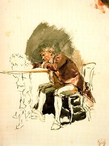 Man Leaning On A Table — Mariano Fortuny