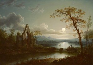 Moonlit Landscape With A Gothic Ruin — Sebastian Pether
