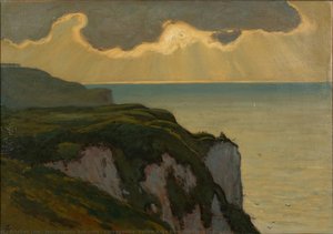 Varengeville. Yellow Rays From The Cliffs At Mordal — Jean Francis Auburtin