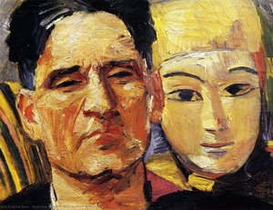 Self-portrait With Mask — Martiros Sarian