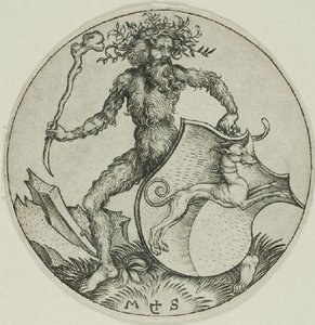 Shield With A Greyhound — Martin Schongauer