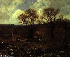 Early Spring In A Surrey Village — Edward Wilkins Waite