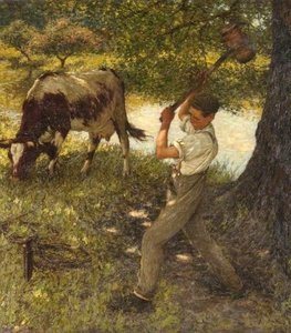 Stumping The Cow — Henry Herbert La Thangue