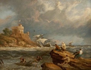 Rocky Seascape With A Shipwreck — Clarkson Frederick Stanfield