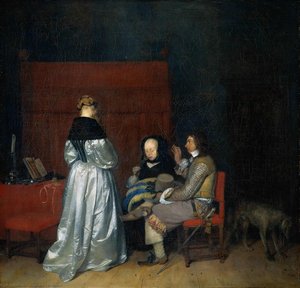 Paternal Admonition (gallant Conversation) — Gerard Ter Borch