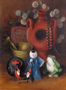 Still Life With Ceramic Figures And A Frog — Rosalie Chichester
