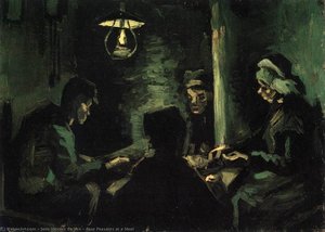 Four Peasants At A Meal — Joos Vincent De Vos