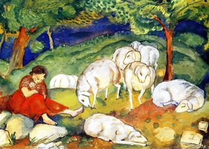 Pastora Con Ovejas — Franz Marc