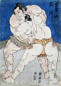 A Sumo Bout Between Kumoseyama And Tamagawa — Utagawa Kuniyasu