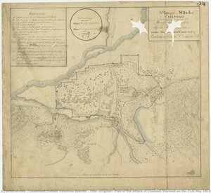 Title (original): Plan Of The Attack Of Chandah Stormed On The 21st May 1818. By The Nerbudda Division Under The Personal Command Of Lieutenant Colonel Wm. Adam C.b. — Lieutenant Colonel Valentine Blacker