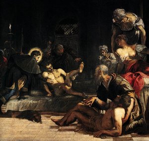 San Roque En El Hospital (detalle) — Jacopo Tintoretto