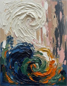 Himmlischer Wirbel In Bewegung: Eine Singuläre Studie Von Impasto-licht Und Turbulenten Schatten