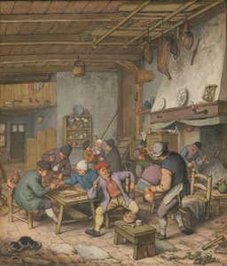 Room In An Inn With Peasants Drinking, Smoking And Playing Backgam, 1678 — Adriaen Van Ostade