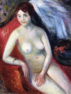 Nude On A Red Sofa — William James Glackens
