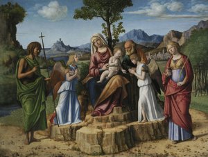 Sacra Conversazione Or Rest On The Flight Into Egypt — Giovanni Battista Cima Da Conegliano
