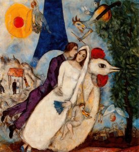 Los Fiancés De La Torre Eiffel — Marc Chagall