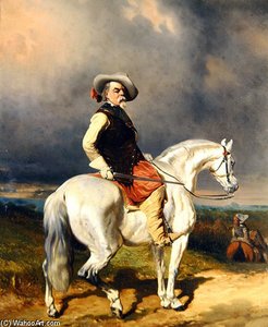 Cavalier On A White Horse — Abraham Cooper
