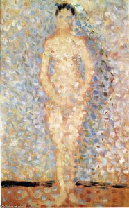 Poseur Standing, Front View, Study For ''les Poseuses'' — Georges Seurat