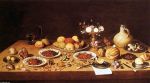 Still-life On A Table With Fruit And Flowers — Jan Van Kessel