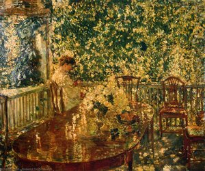 Sommerlicher Veranda Bei Mr. Und Mrs. C.e.s. Wood — Frederick Childe Hassam