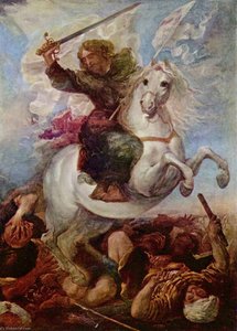 Deutsch Sieg Des Hl. Apostels Jakob Über Die Mauren Español Santiago En La Batalla De Clavijo — Juan De Miranda