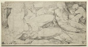 Three Male Nudes — Domenico Di Pace Beccafumi