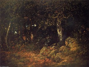 The Oak In The Rocks — Théodore Rousseau (pierre Etienne Théodore Rousseau)