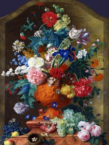 Flowers In A Terracotta Vase — ヤン・ファン・ホイスム