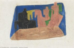 Hommes À Cheval — Lucio Fontana